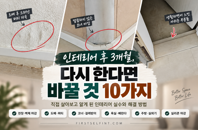 인테리어 후 3개월, 다시 한다면 꼭 바꿀 10가지